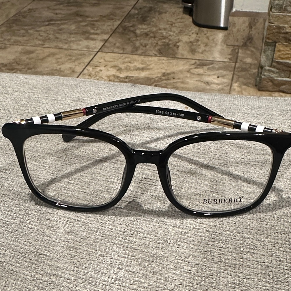 Black and White Plaid Temple Optical Glasses